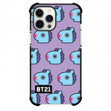 BT21 Mang Phone Case For iPhone Samsung Galaxy Pixel OnePlus Vivo Xiaomi Asus Sony Motorola Nokia - Mang Avatar Pattern Art On Purple Background