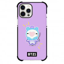 BT21 Mang Phone Case For iPhone Samsung Galaxy Pixel OnePlus Vivo Xiaomi Asus Sony Motorola Nokia - Mang Kawaii Sticker On Purple Background