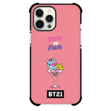 BT21 Mang Phone Case For iPhone Samsung Galaxy Pixel OnePlus Vivo Xiaomi Asus Sony Motorola Nokia - Mang Sun And Fun On Pink Background