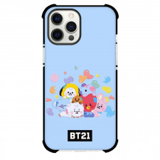 BT21 Phone Case For iPhone Samsung Galaxy Pixel OnePlus Vivo Xiaomi Asus Sony Motorola Nokia - BT21 Member Sitting On Blue Background