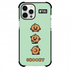 BT21 Shooky Phone Case For iPhone Samsung Galaxy Pixel OnePlus Vivo Xiaomi Asus Sony Motorola Nokia - Shooky Baby On Green Background