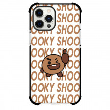 BT21 Shooky Phone Case For iPhone Samsung Galaxy Pixel OnePlus Vivo Xiaomi Asus Sony Motorola Nokia - Shooky Standing On Word Art White Background
