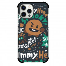 BT21 Shooky Phone Case For iPhone Samsung Galaxy Pixel OnePlus Vivo Xiaomi Asus Sony Motorola Nokia - Shooky Typography Black Background