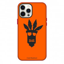 Crash Bandicoot Aku Aku Bandicoot Phone Case For iPhone and Samsung Galaxy Devices - Aku Aku Silhoutte Orange Background