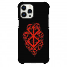 Berserk Phone Case For iPhone Samsung Galaxy Pixel OnePlus Vivo Xiaomi Asus Sony Motorola Nokia - Berserk Red Blood Brand of Sacrifice And Skull On Black Background
