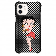 Betty Boop Phone Case For iPhone Samsung Galaxy Pixel OnePlus Vivo Xiaomi Asus Sony Motorola Nokia - Betty Boop Red Dress in Black and White Polka Dots Background