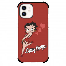Betty Boop Phone Case For iPhone Samsung Galaxy Pixel OnePlus Vivo Xiaomi Asus Sony Motorola Nokia - Betty Boop Red Dress in Red Background with White Font