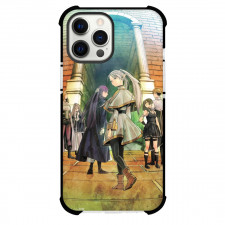 Frieren Beyond Journey's End Phone Case For iPhone Samsung Galaxy Pixel OnePlus Vivo Xiaomi Asus Sony Motorola Nokia - Characters Posing Dungeron Entrance Background