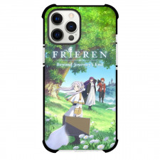 Frieren Beyond Journey's End Phone Case For iPhone Samsung Galaxy Pixel OnePlus Vivo Xiaomi Asus Sony Motorola Nokia - Characters Standing Castle Background
