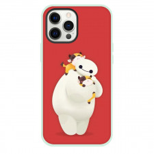 Big Hero 6 Baymax Phone Case For iPhone Samsung Galaxy Pixel OnePlus Vivo Xiaomi Asus Sony Motorola Nokia - Baymax Holding A Cat In Orange Background