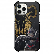 Black Clover Asta Phone Case For iPhone Samsung Galaxy Pixel OnePlus Vivo Xiaomi Asus Sony Motorola Nokia - Asta Holding Sword Black Bull Logo Background