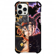 Black Clover Asta Phone Case For iPhone Samsung Galaxy Pixel OnePlus Vivo Xiaomi Asus Sony Motorola Nokia - Asta Zenon Zogratis Half Face Portraits Orange Purple Illustration