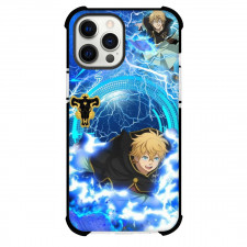 Black Clover Luck Voltia Phone Case For iPhone Samsung Galaxy Pixel OnePlus Vivo Xiaomi Asus Sony Motorola Nokia - Luck Voltia Flying With Blue Electricity Anime Illustration