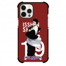 Bleach Isshin Shiba Phone Case For iPhone Samsung Galaxy Pixel OnePlus Vivo Xiaomi Asus Sony Motorola Nokia - Isshin Shiba Side Portrait Comic Art On Red Background