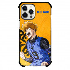 Blue Lock Rensuke Kunigami Phone Case For iPhone Samsung Galaxy Pixel OnePlus Vivo Xiaomi Asus Sony Motorola Nokia - Rensuke Kunigami Portrait On Orange Background