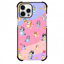 Bluey Phone Case For iPhone Samsung Galaxy Pixel OnePlus Vivo Xiaomi Asus Sony Motorola Nokia - Bluey And Bingo Pattern Art Purple Pink Background