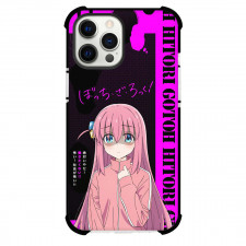 Bocchi The Rock Hitori Gotoh Phone Case For iPhone Samsung Galaxy Pixel OnePlus Vivo Xiaomi Asus Sony Motorola Nokia - Hitori Gotoh Portrait Anime Art On Black Purple Background