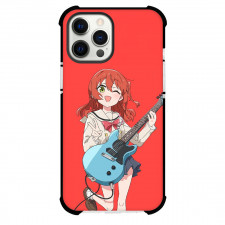 Bocchi The Rock Ikuyo Kita Phone Case For iPhone Samsung Galaxy Pixel OnePlus Vivo Xiaomi Asus Sony Motorola Nokia - Ikuyo Kita Anime Art Playing Guitar On Red Background