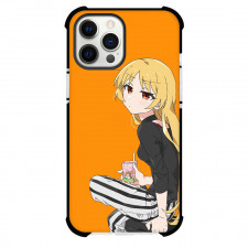 Bocchi The Rock Seika Ijichi Phone Case For iPhone Samsung Galaxy Pixel OnePlus Vivo Xiaomi Asus Sony Motorola Nokia - Seika Ijichi Sitting And Holing Juice Anime Art On Orange Background