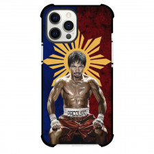 Manny Pacquiao Case For iPhone Samsung Galaxy Pixel OnePlus Vivo Xiaomi Asus Sony Motorola Nokia - Manny Pacquiao Sitting Portrait Sun Logo Background