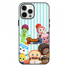 Bread Barbershop Phone Case For iPhone Samsung Galaxy Pixel OnePlus Vivo Xiaomi Asus Sony Motorola Nokia - Characters Happy Series Poster Black And White Stripe Background