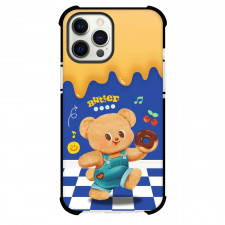Butterbear Phone Case For iPhone Samsung Galaxy Pixel OnePlus Vivo Xiaomi Asus Sony Motorola Nokia - Butterbear Illustration Checkered Background