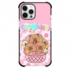Capybara Phone Case For iPhone Samsung Galaxy Pixel OnePlus Vivo Xiaomi Asus Sony Motorola Nokia - Capybara Collage Flower Basket Pink And White Background