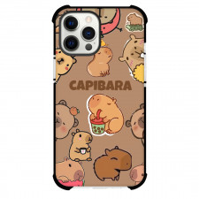 Capybara Phone Case For iPhone Samsung Galaxy Pixel OnePlus Vivo Xiaomi Asus Sony Motorola Nokia - Capybara Collage Illustration Brown Background