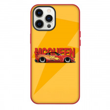 Cars Lightning McQueen Phone Case For iPhone Samsung Galaxy Pixel OnePlus Vivo Xiaomi Asus Sony Motorola Nokia - Lightning McQueen Illustration Art On Orange Background