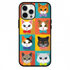 Cat Phone Case For iPhone Samsung Galaxy Pixel OnePlus Vivo Xiaomi Asus Sony Motorola Nokia - Cat Avatar Vector Art On Colorful Background
