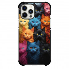 Cat Phone Case For iPhone Samsung Galaxy Pixel OnePlus Vivo Xiaomi Asus Sony Motorola Nokia - Colourful Curious Cats Poster