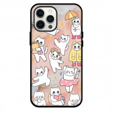 Cat Phone Case For iPhone Samsung Galaxy Pixel OnePlus Vivo Xiaomi Asus Sony Motorola Nokia - Cute Cats In Different Posture Vector Art Poster