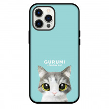 The Domestic Cat Phone Case For iPhone Samsung Galaxy Pixel OnePlus Vivo Xiaomi Asus Sony Motorola Nokia - Gurumi The Persian Cat Portrait On Cyan Background