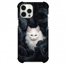 Persian Cat Phone Case For iPhone Samsung Galaxy Pixel OnePlus Vivo Xiaomi Asus Sony Motorola Nokia - White Persian Cat Sitting Among The Leaves
