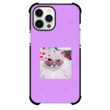 Cat Phone Case For iPhone Samsung Galaxy Pixel OnePlus Vivo Xiaomi Asus Sony Motorola Nokia - Persian Cat Wearing Sunglasses On Purple Background