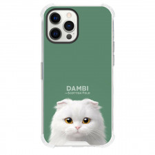 The Scottish Fold Cat Phone Case For iPhone Samsung Galaxy Pixel OnePlus Vivo Xiaomi Asus Sony Motorola Nokia - Dambi The Scottish Fold Cat Portrait On Green Background