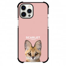 The Serval Cat Phone Case For iPhone Samsung Galaxy Pixel OnePlus Vivo Xiaomi Asus Sony Motorola Nokia - Scarlet The Serval Cat Portrait On Pink Background