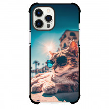 Cat Phone Case For iPhone Samsung Galaxy Pixel OnePlus Vivo Xiaomi Asus Sony Motorola Nokia - Cat Sitting In Beach Poster