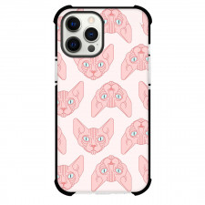 Cat Phone Case For iPhone Samsung Galaxy Pixel OnePlus Vivo Xiaomi Asus Sony Motorola Nokia - Sphynx Cat Avatar Pattern Art On Pink Background