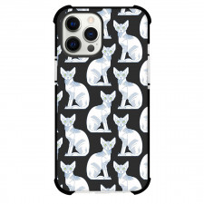 Sphynx Cat Phone Case For iPhone Samsung Galaxy Pixel OnePlus Vivo Xiaomi Asus Sony Motorola Nokia - Sphynx Cat Pattern Art On Black Background