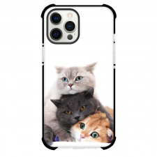 Cat Phone Case For iPhone Samsung Galaxy Pixel OnePlus Vivo Xiaomi Asus Sony Motorola Nokia - Three Cats Portrait On White Background