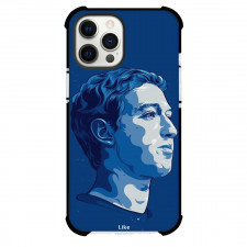 Mark Zuckerberg Phone Case For iPhone Samsung Galaxy Pixel OnePlus Vivo Xiaomi Asus Sony Motorola Nokia - Mark Zuckerberg Side Portrait Illustration On Blue Background