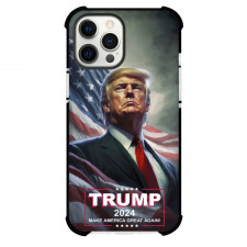 Donald Trump Phone Case For iPhone Samsung Galaxy Pixel OnePlus Vivo Xiaomi Asus Sony Motorola Nokia - Trump Portrait Flag Background