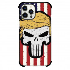 Donald Trump Phone Case For iPhone Samsung Galaxy Pixel OnePlus Vivo Xiaomi Asus Sony Motorola Nokia - Trump Skull Flag Background