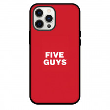 Five Guys Phone Case For iPhone Samsung Galaxy Pixel OnePlus Vivo Xiaomi Asus Sony Motorola Nokia - Five Guys Logo On Red Background