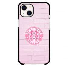 Starbucks Phone Case For iPhone Samsung Galaxy Pixel OnePlus Vivo Xiaomi Asus Sony Motorola Nokia - Starbucks Pink Logo On Pink Brick Wall Poster
