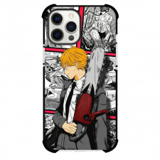 Chainsaw Man Denji Phone Case For iPhone Samsung Galaxy Pixel OnePlus Vivo Xiaomi Asus Sony Motorola Nokia - Denji Side Portrait On Comic Background