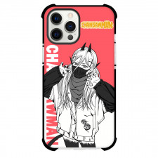 Chainsaw Man Power Phone Case For iPhone Samsung Galaxy Pixel OnePlus Vivo Xiaomi Asus Sony Motorola Nokia - Power Portrait Comic Art On Red Background