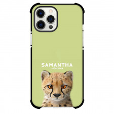 The Cheetah Phone Case For iPhone Samsung Galaxy Pixel OnePlus Vivo Xiaomi Asus Sony Motorola Nokia - Samantha The Cheetah Portrait On Green Background