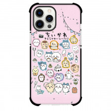 Chiikawa Phone Case For iPhone Samsung Galaxy Pixel OnePlus Vivo Xiaomi Asus Sony Motorola Nokia - All Chibi Cartoon Characters with Pink Background